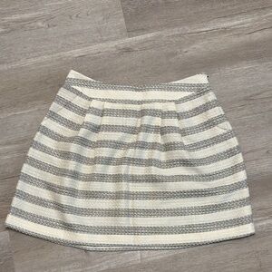 Gianni Bini Cream and Gray Striped Mini Skirt